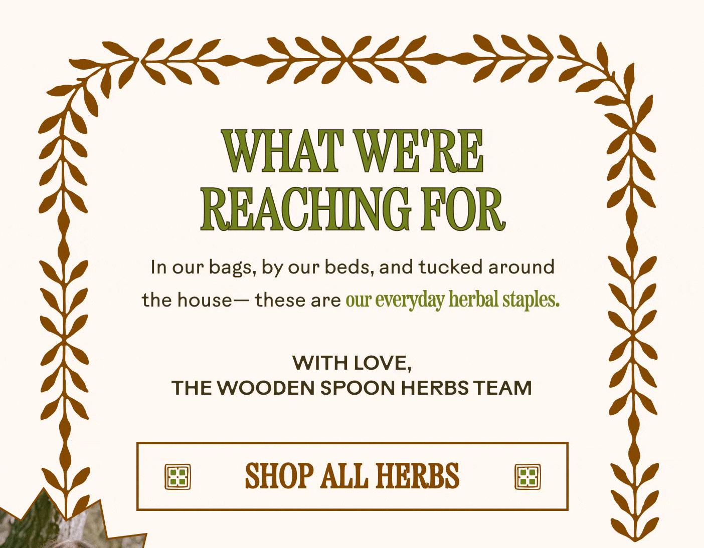 What We're Reaching For. In our bags, by our beds, and tucked around the house— these are our everyday herbal staples.  With love, The Wooden Spoon Herbs team. Shop All Herbs