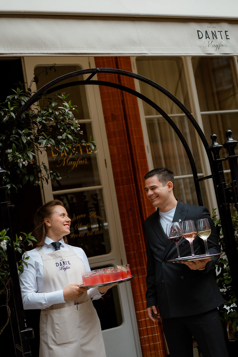 The terrace at Dante Mayfair