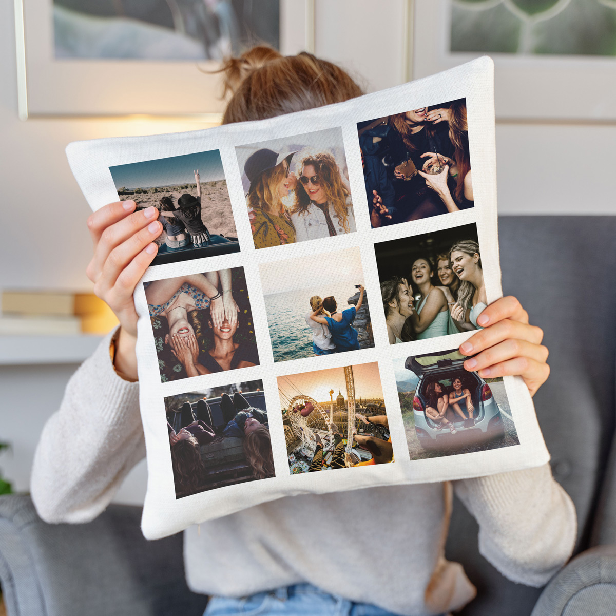 Image of Personalised Photo Mosaic Cushion Cover