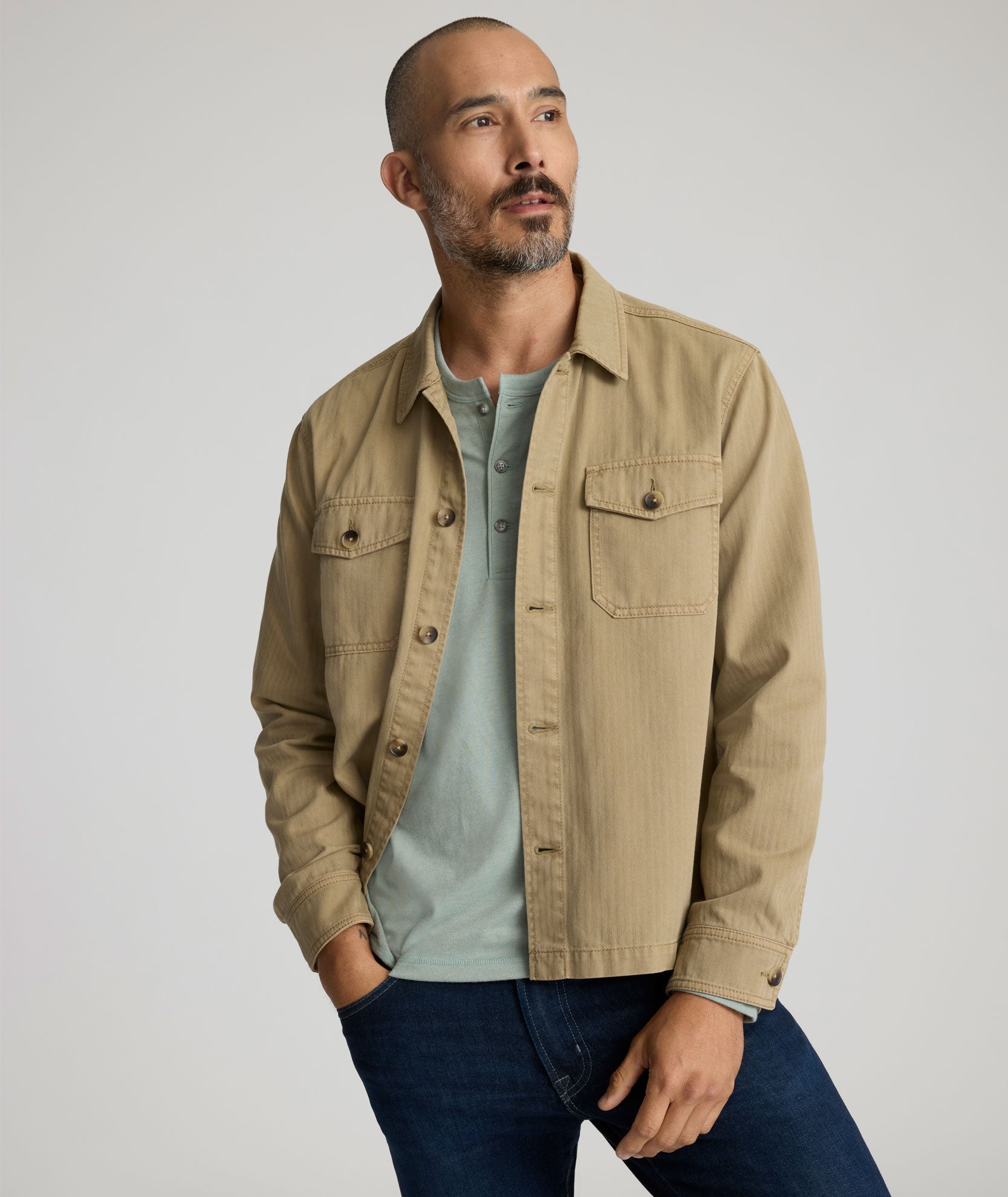 Image of Herringbone Overshirt