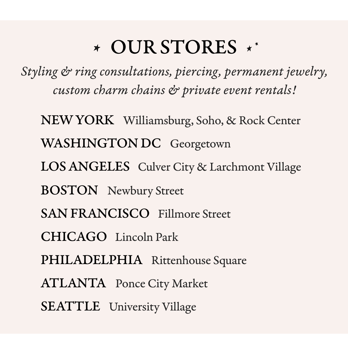 Our Stores