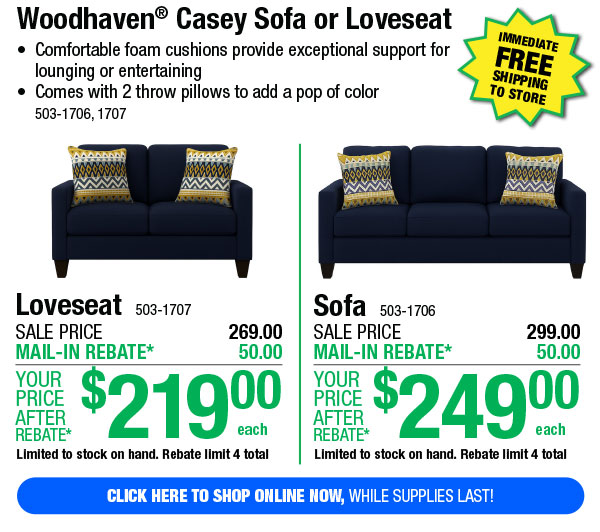 Woodhaven® Casey Sofa or Loveseat - FREE Shipping To Store!