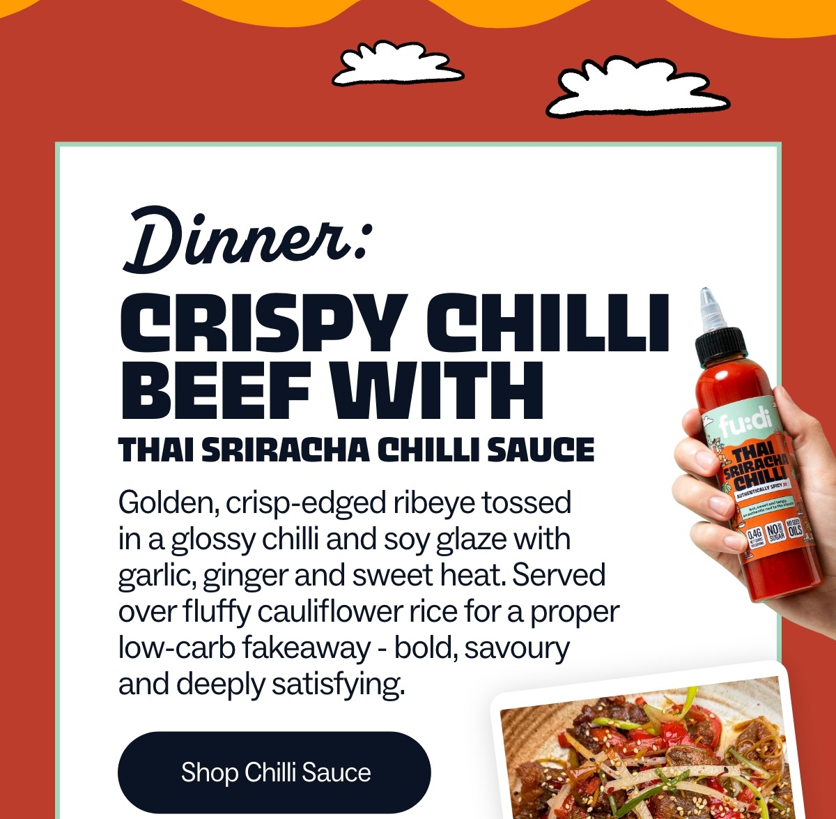 Dinner: Crispy chilli with beef