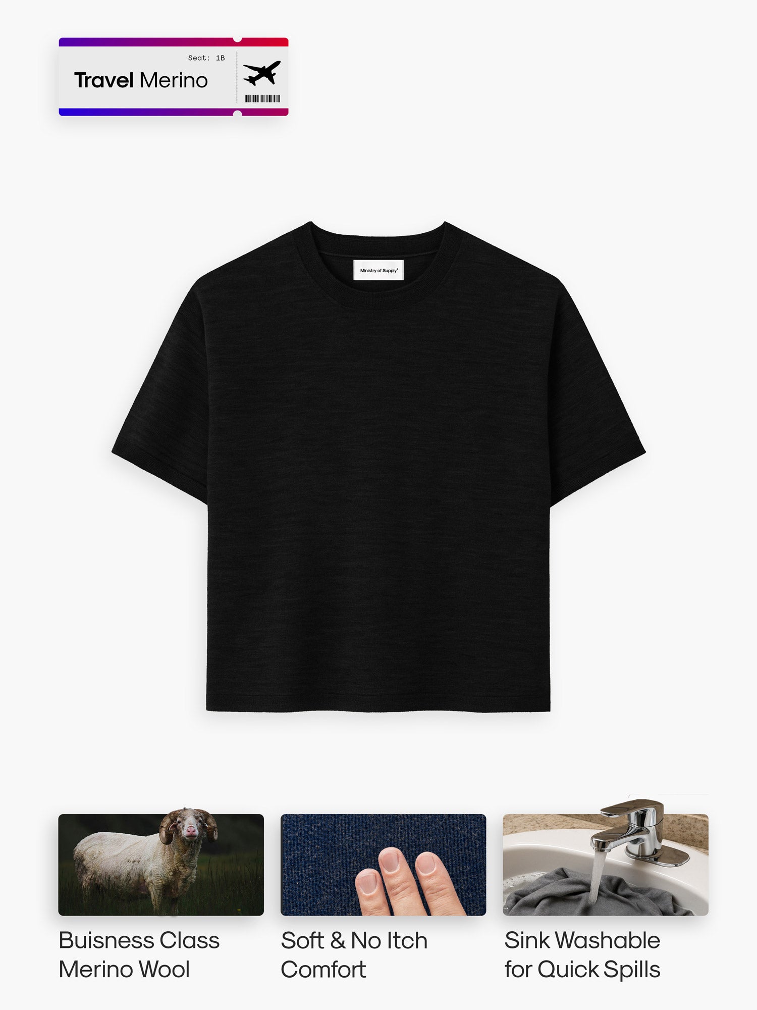 Women's Travel Merino Drop Shoulder Tee