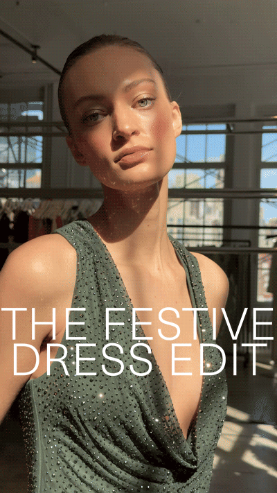 The Festive Dress Edit | Make an entrance this season in statement silhouettes and luminous textures that define modern decadence. 