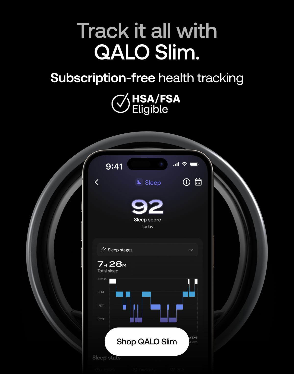 Track it all with QALO Slim.