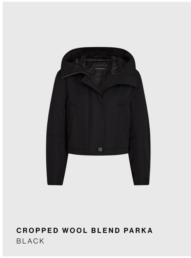 Cropped Wool Blend Parka