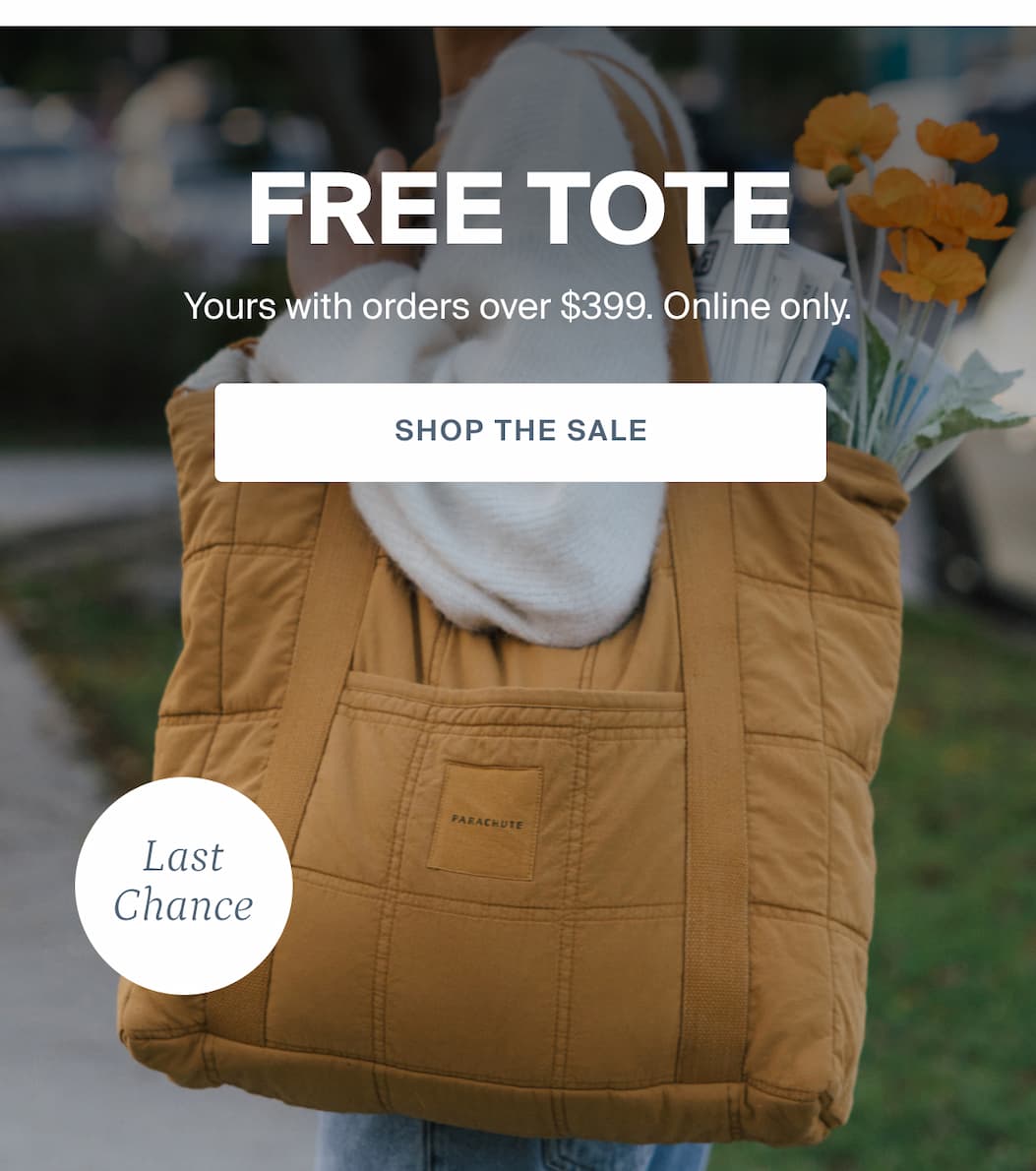 Free Tote: Yours with orders over $399. Online only!
