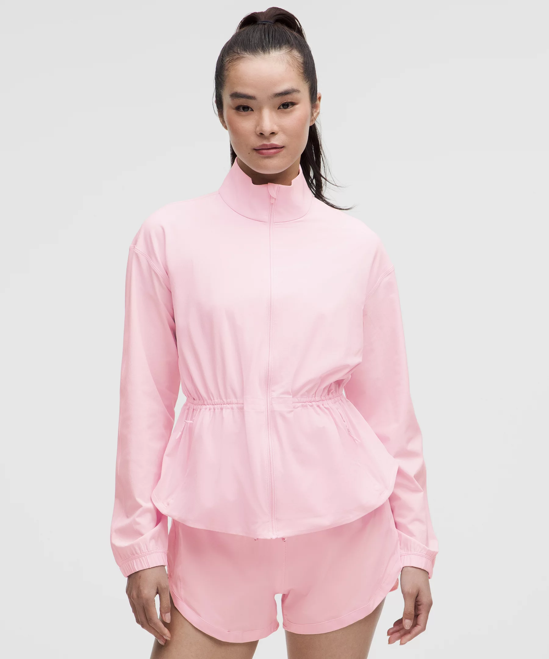 UV-Protective Cinch-Waist Running Jacket