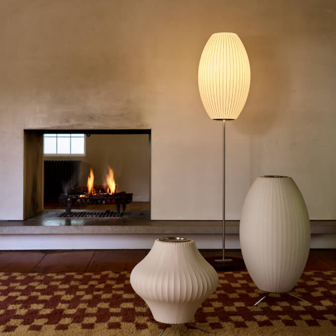 Nelson Cigar Lotus Floor Lamp