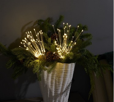 Bethlehem Lights (2) Star Bursts with Remote - Silver Wire