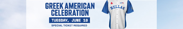 Greek American Celebration. Tuesday, June 10. Special Ticket Required.