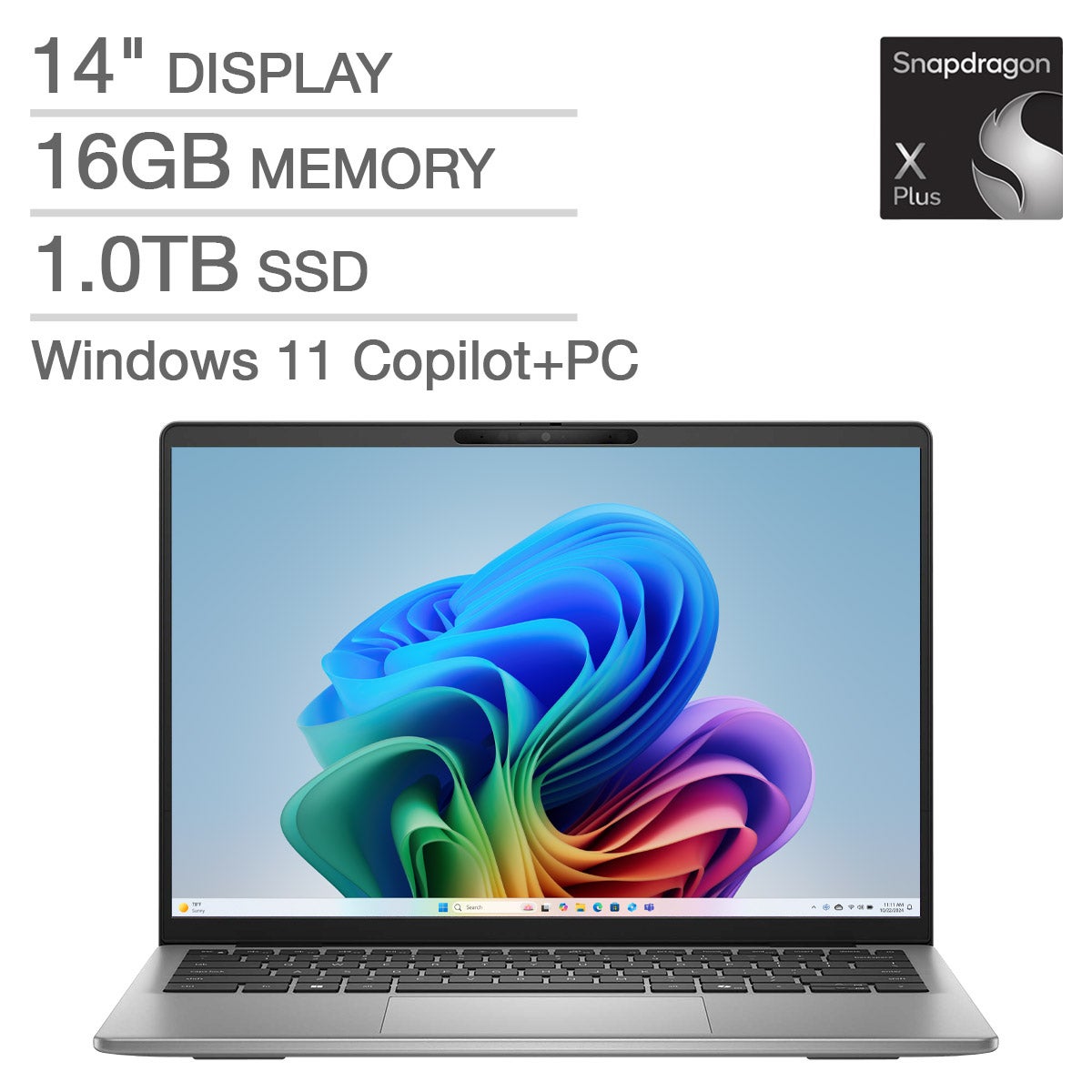 Dell Inspiron 14-inch Copilot+ Laptop with Snapdragon X Plus Processor (10-Core)