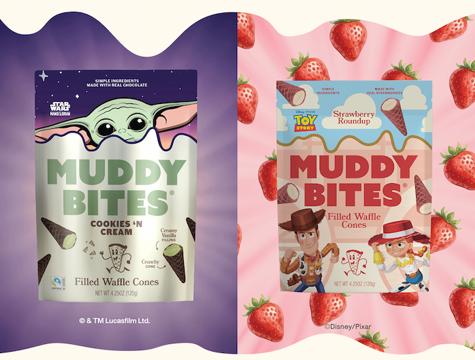 Muddy Bites Cookies & Cream & Muddy Bites Strawberry Roundup Disney Target exclusives.
