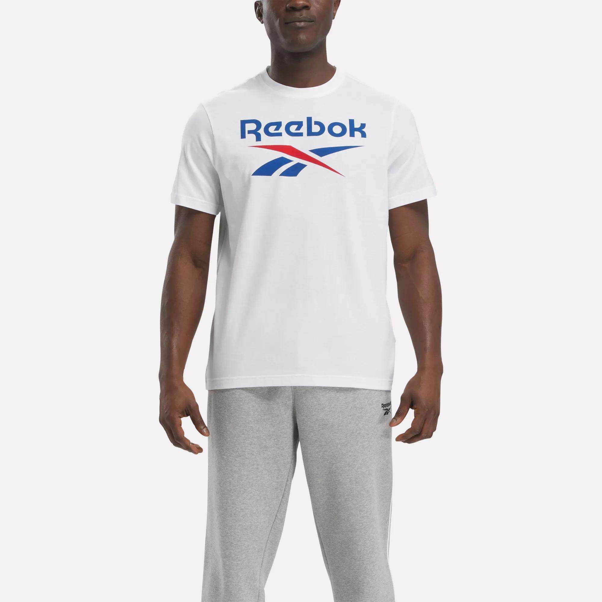 Image of Men's Reebok Identity Big Stacked Logo T-Shirt