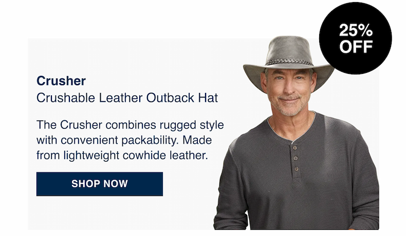 Crusher Crushable Leather Outback Hat