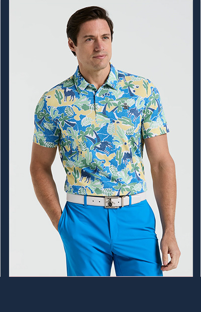 Shop the All-Over Ibiza Print Earl™ Golf Polo