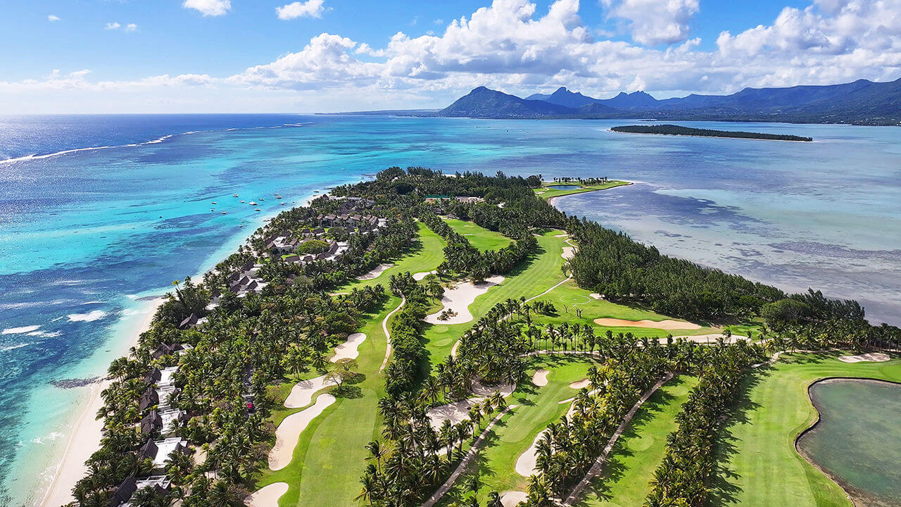 Aerial view of Mauritius Island