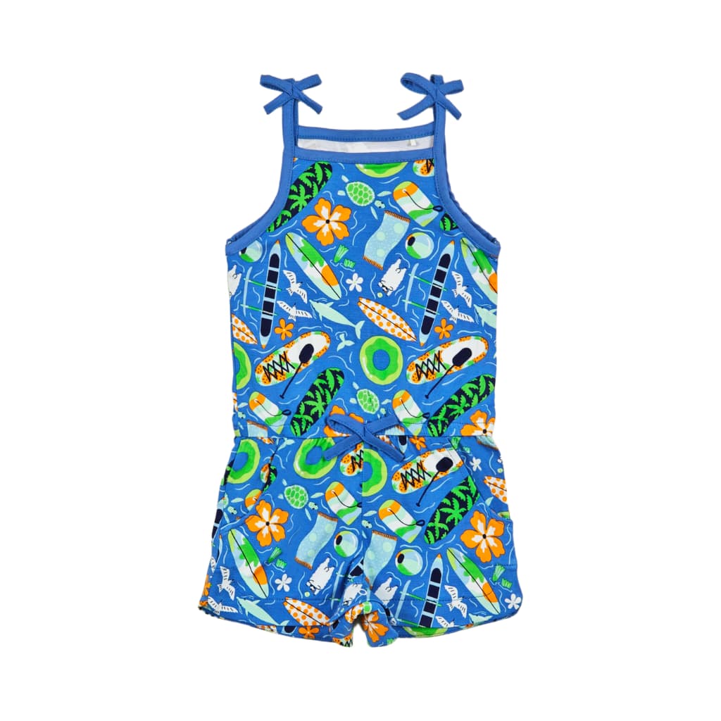 Image of Beach Day Girls Shortie Bamboo Romper