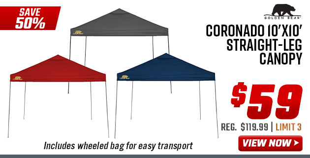 Golden Bear Coronado 10'x10' Straight-Leg Canopy