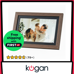 Kogan 10.1" Frameo App Wi-Fi Digital Photo Frame (32GB, Wood) Product Image