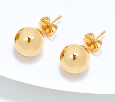 David Markstein Bronze 10mm Bead Stud Earrings