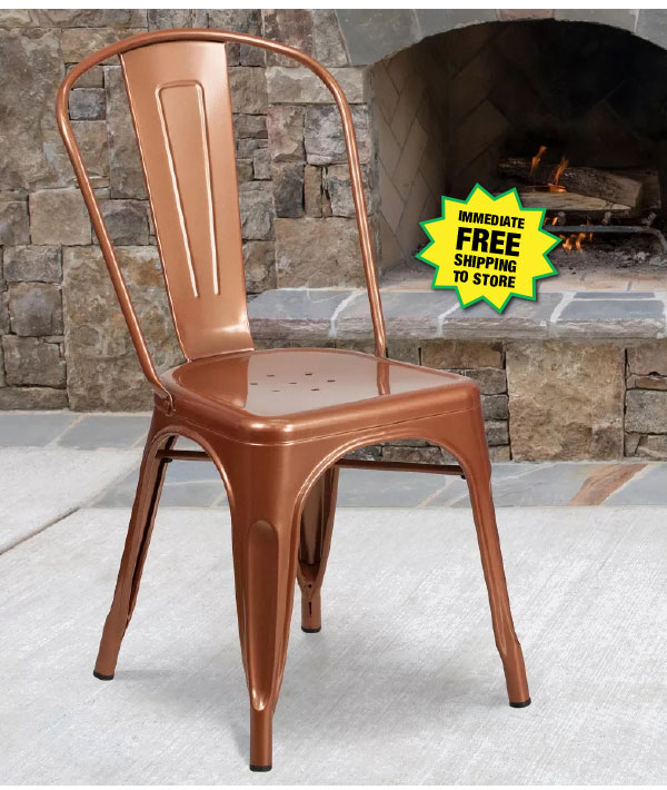 Stackable Metal Dining Chair - ONLY $24.99 After Rebate*!