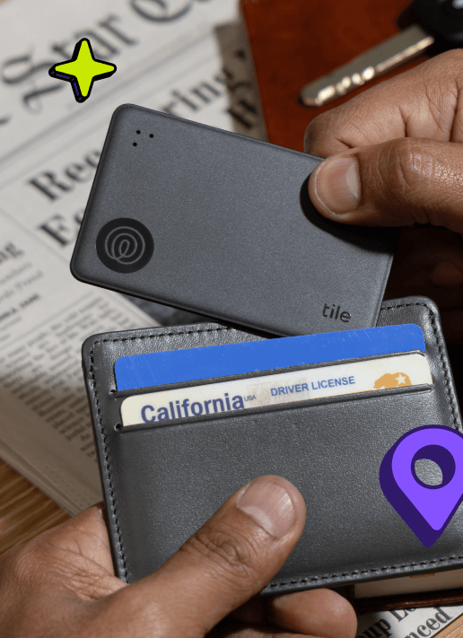 Black Tile Slim in wallet