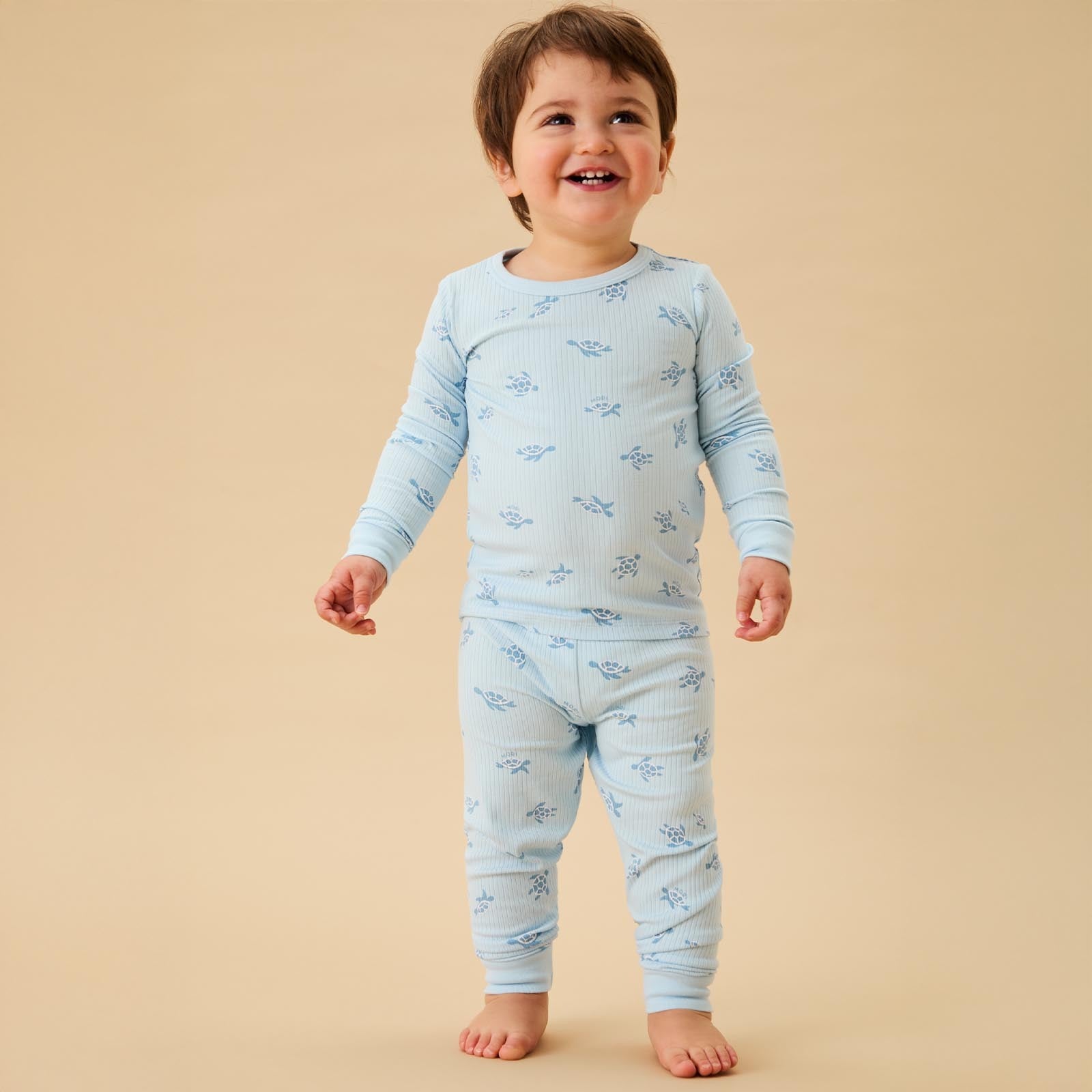 Image of Turtles Ribbed Pajama Set