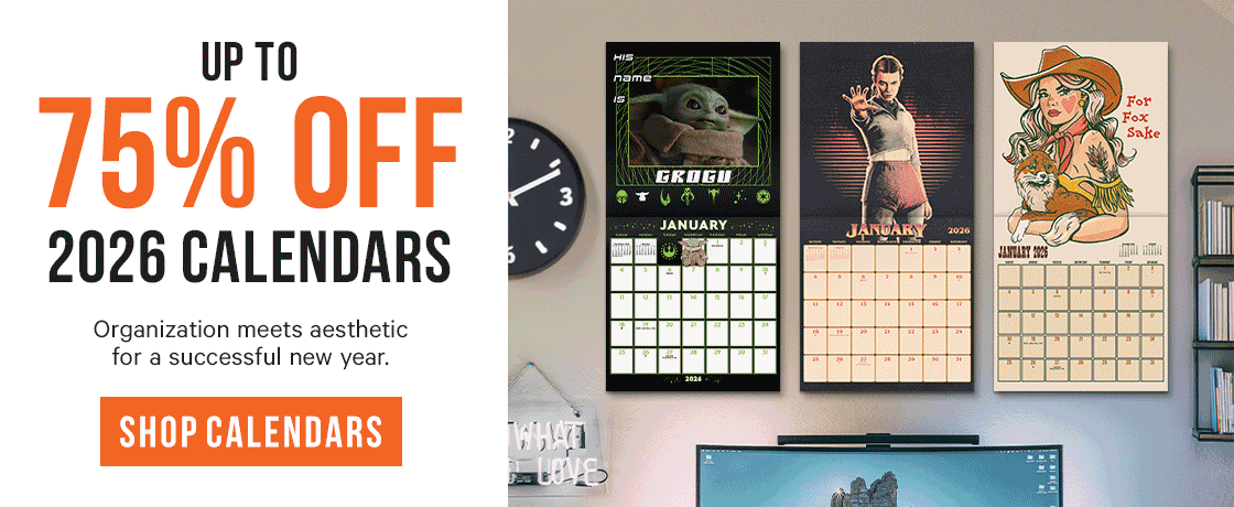 Up to 75% Off 2026 Calendars - organization meets aesthetic for a successful new year.