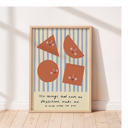 Different Shapes Earthling X Rosie Caitlin Kids Art Print