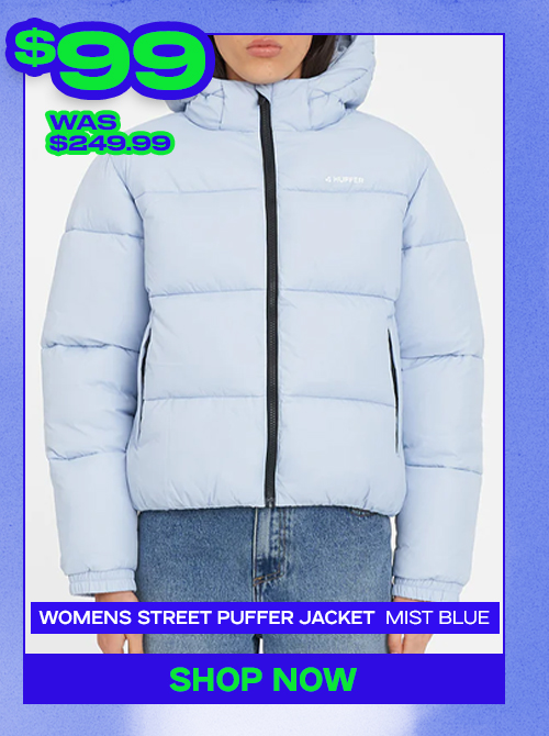 WOMENS STREET PUFFER JACKET MIST BLUE