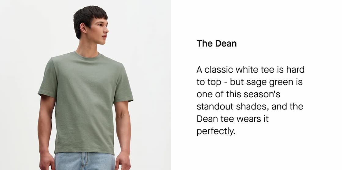 Dean - Sage Textured Organic Cotton T-Shirt