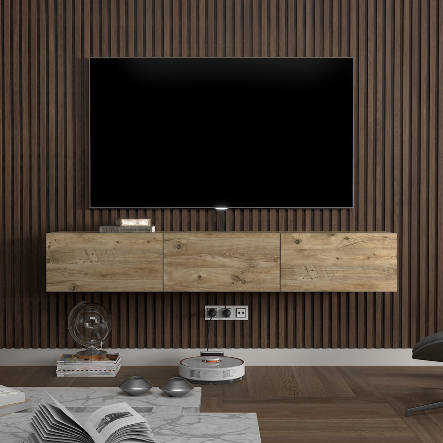 Colima Modern Floating TV Stand Up to 80" TVs Wall-Mounted Media Console with Storage Cabinet