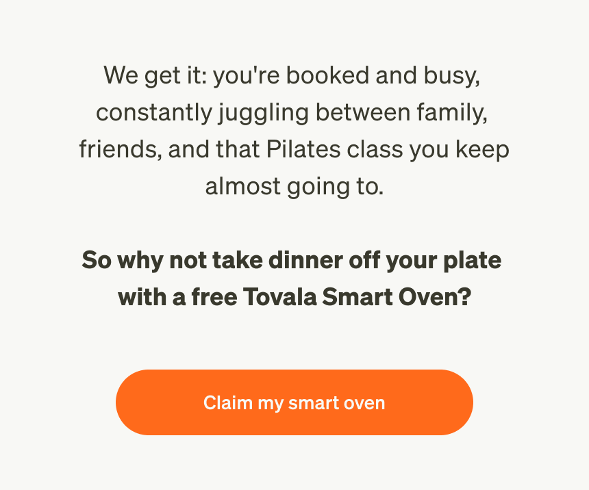 Take dinner off your plate with a free Tovala Smart Oven.
