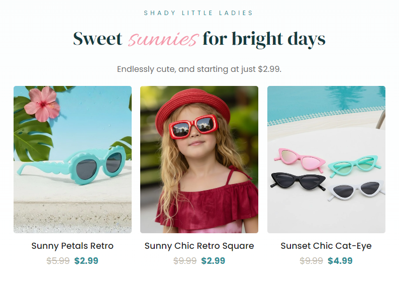 Sweet sunnies for bright days
