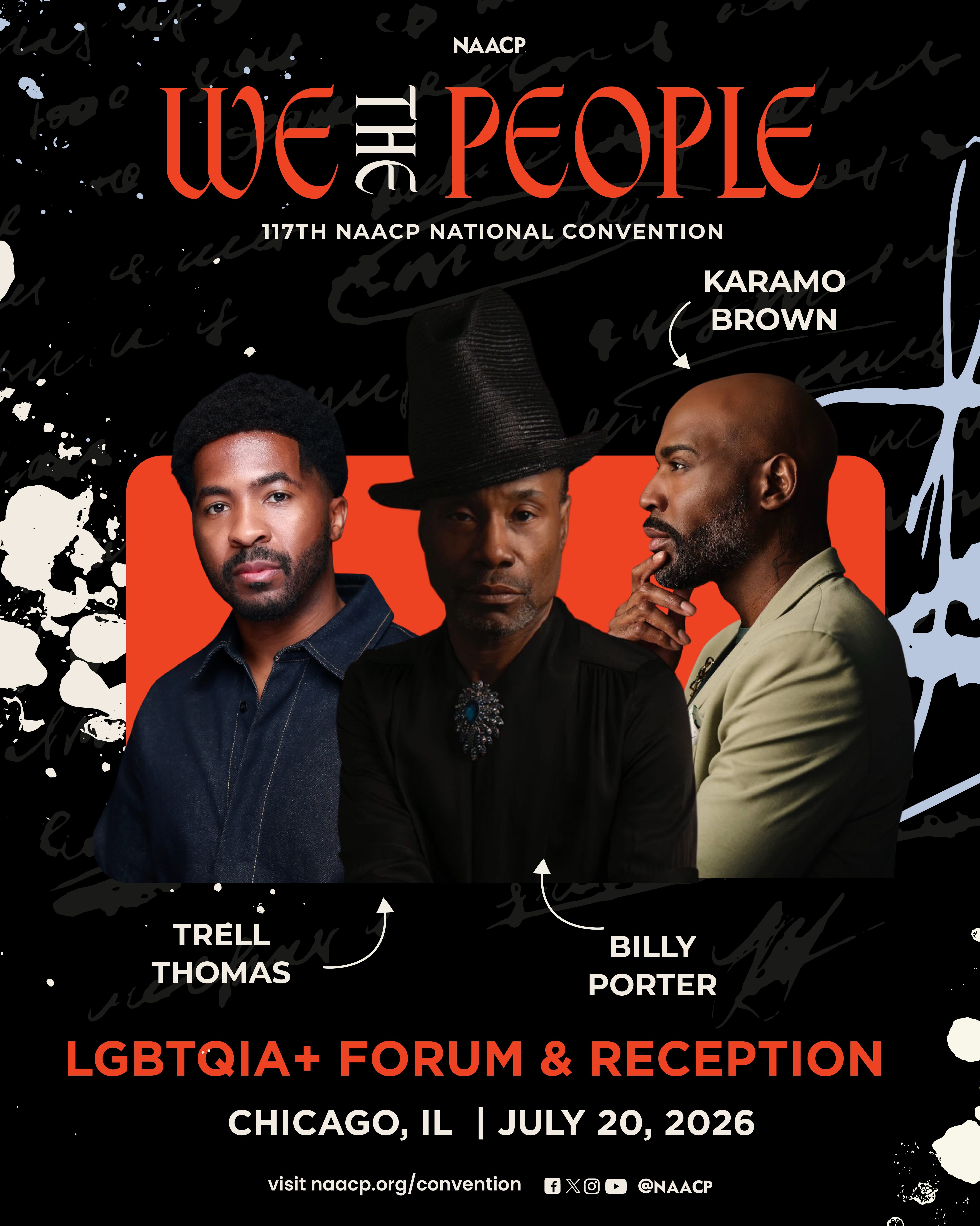 Billy Porter, Karamo Brown, and Trell Thomas will join our LGBTQIA+ Reception.