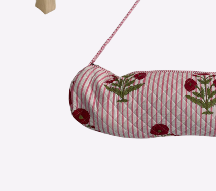 Yoga Mat Bag | Pink Stripe And Flower Print