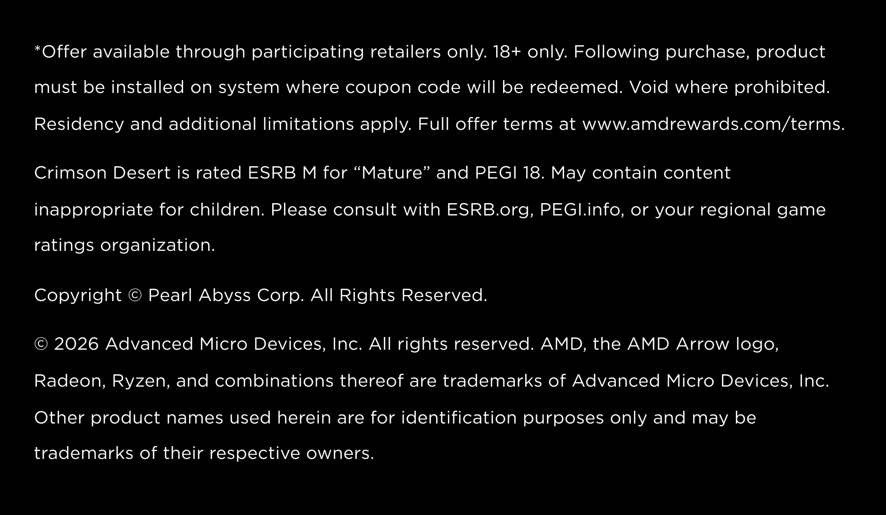 offer disclaimer and copyright