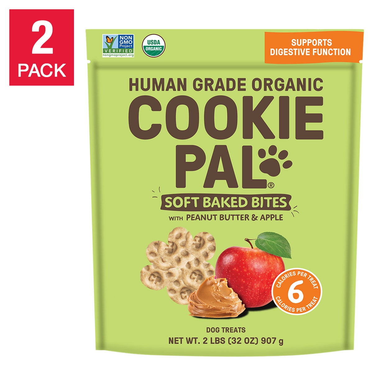 Cookie Pal Soft Baked Bites, Peanut Butter and Apple Dog Treats, 2 lbs, 2-Count