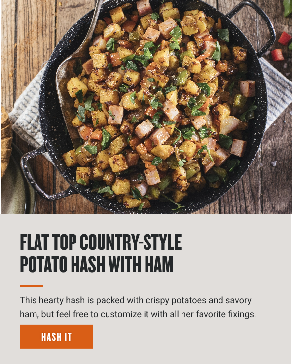 Flat Top Country-Style Potato Hash with Ham 