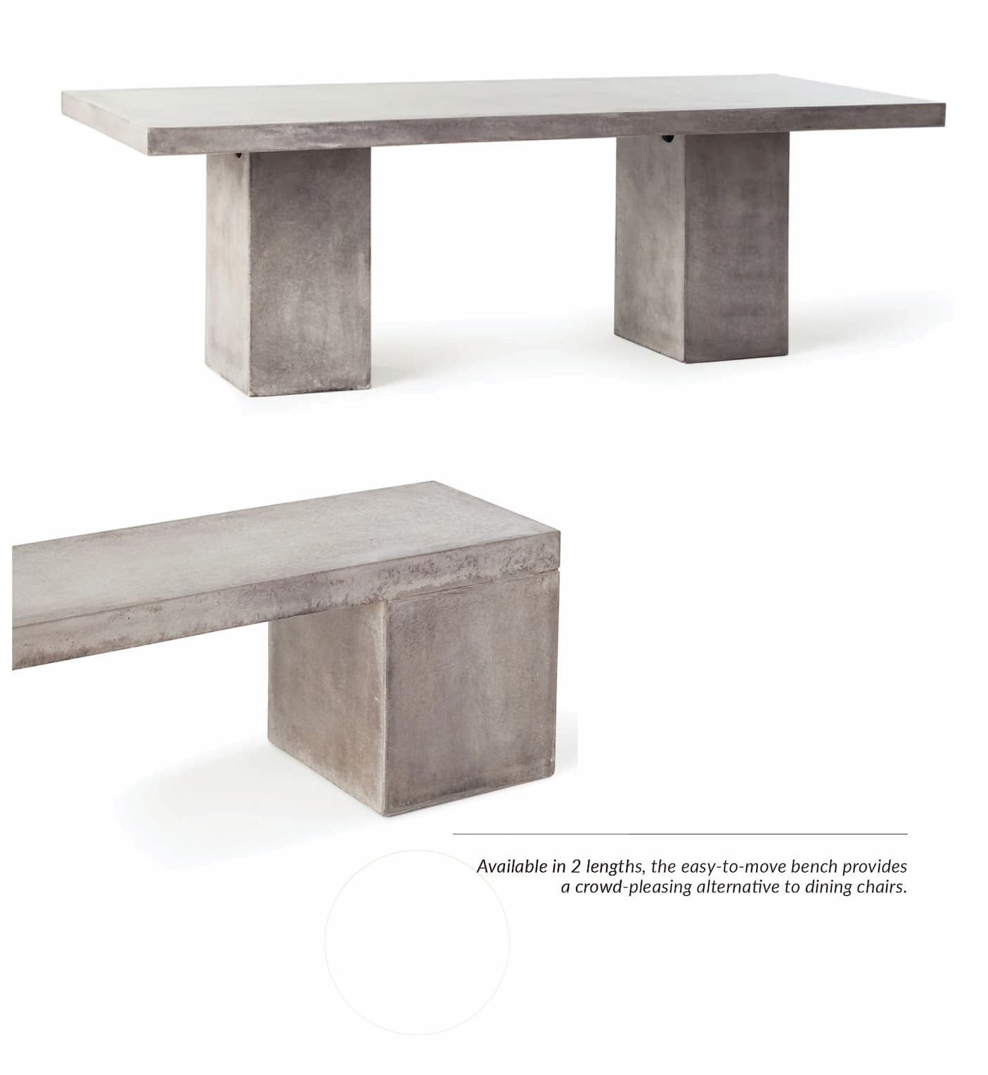 Dining tables and benches