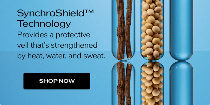 Provides a protective veil that’s strengthened by heat, water, and sweat.