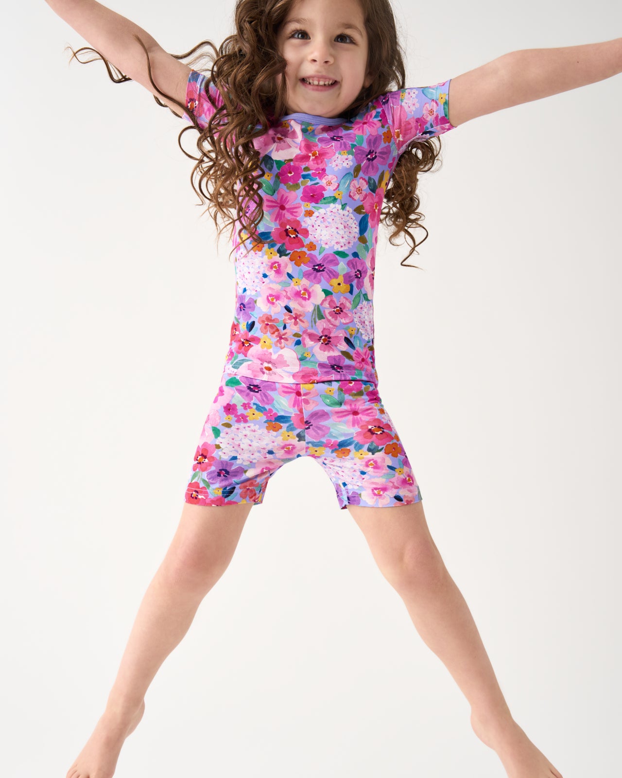 Image of Sweet Sprigs Two-Piece Short Sleeve & Shorts Pajama Set