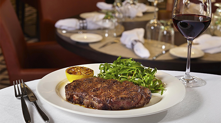 Bistecca Fiorentina Plated Red Wine