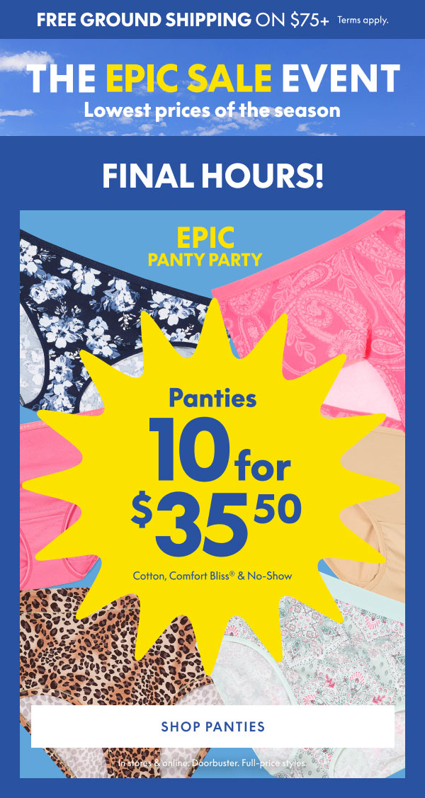 Panties 10 for $35.50