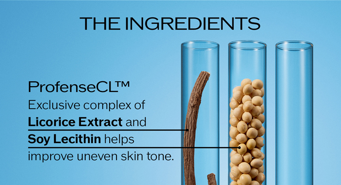 Exclusive complex of Licorice Extract and Soy Lecithin helps improve uneven skin tone.