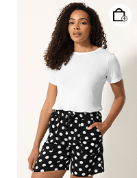M&Co Black & White Polka Dot Shorts