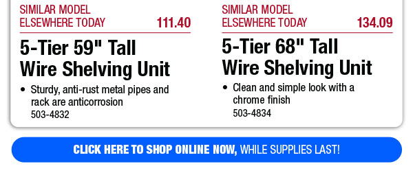 Your Choice - Wire Shelving Unit - Free Shipping To Store!