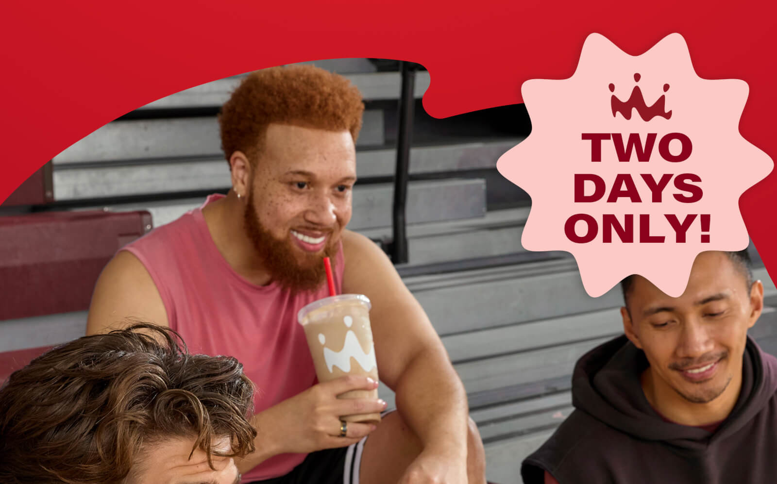 It's a BOGO deal! Get a free 20 oz smoothie when you buy any 20 oz or larger smoothie through 3/16.